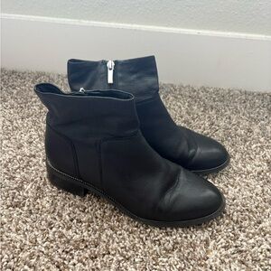 Franco Sarto Black Leather Ankle Boots